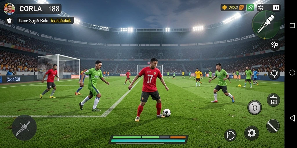 Tampilan gameplay seru dari game sepak bola CORLA188.