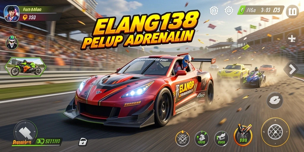 Tampilan gameplay balapan yang menyenangkan dan mendebarkan.
