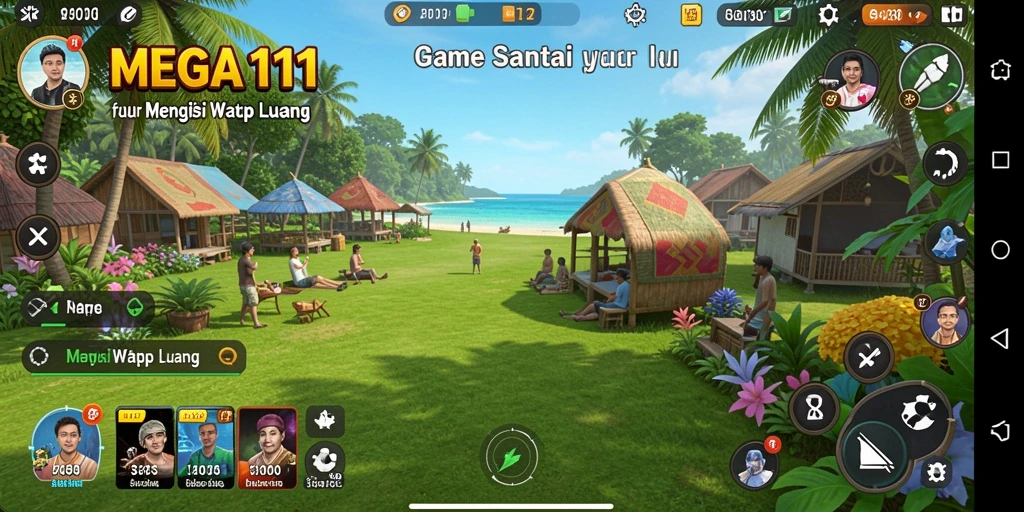 Tampilan gameplay <strong>MEGA111</strong> yang ceria dan menghibur.
