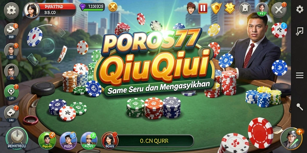 Tampilan menarik dari gameplay QiuQiu di POROS77.