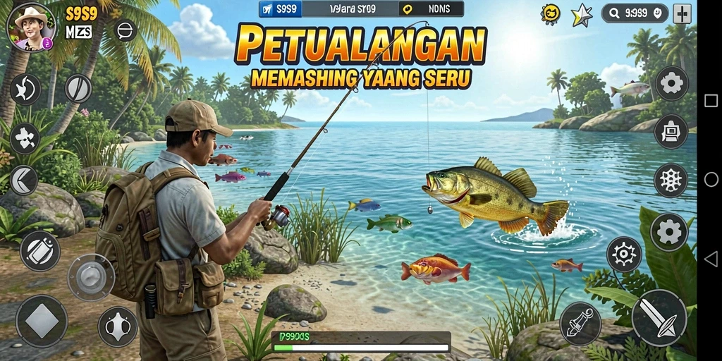 Gameplay S9S9 yang menampilkan pengalaman memancing yang seru.