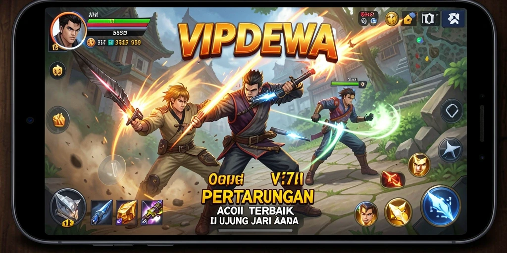 Tampilan mendebarkan dari gameplay aksi VIPDEWA.